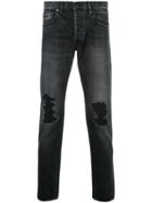 Minedenim Distressed Slim-fit Jeans - Black