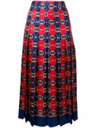 Gucci Gg Waves Pleated Skirt - Red