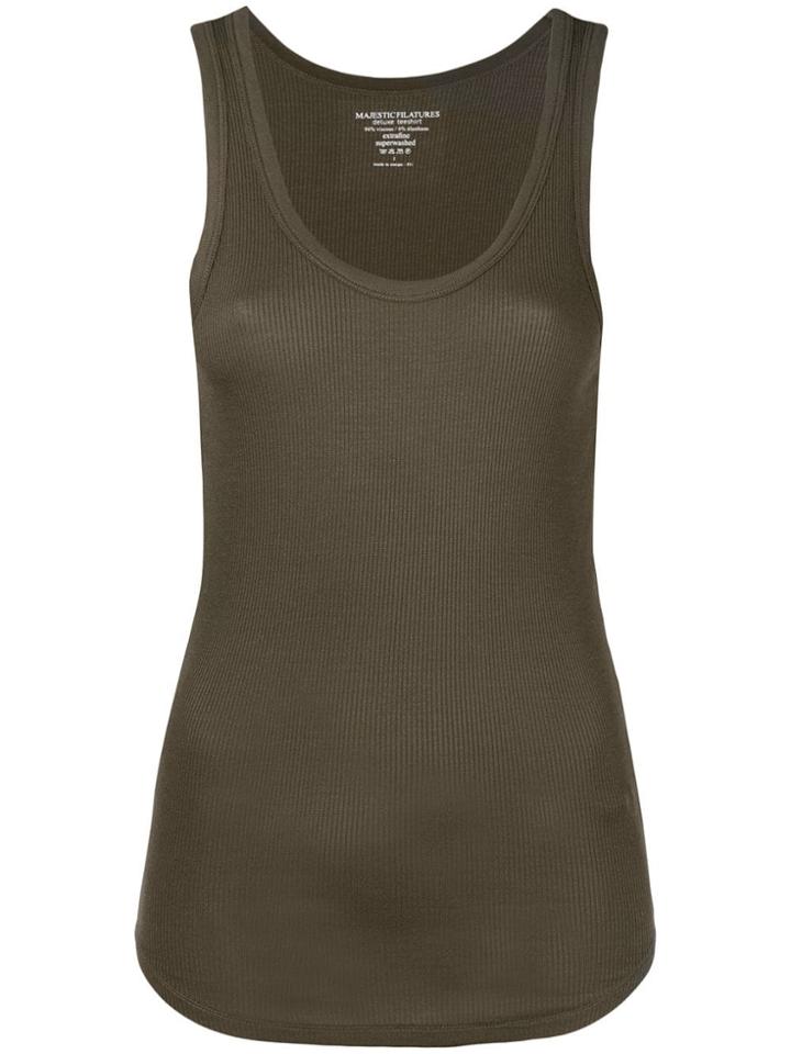 Majestic Filatures Ribbed Tank Top - Green