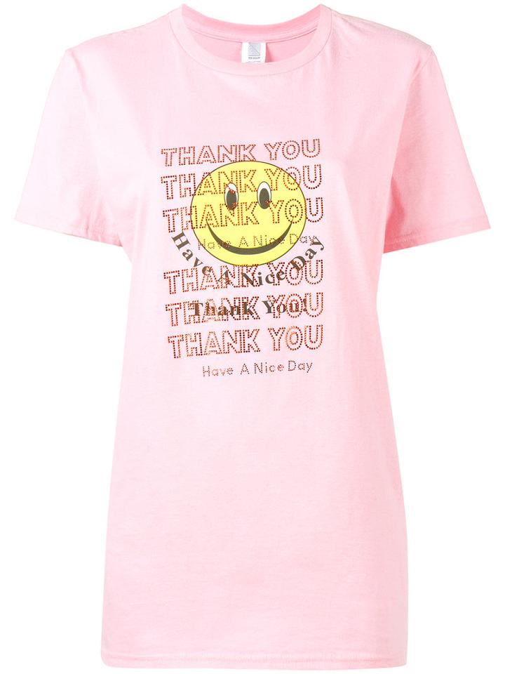 Rosie Assoulin - Have A Nice Day T-shirt - Women - Cotton - Xs, Women's, Pink/purple, Cotton