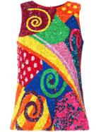 Manish Arora Swirl Patchwork Sequinned Top - Multicolour