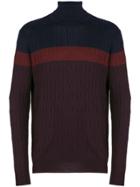 Corneliani Contrast Roll-neck Sweater - Brown
