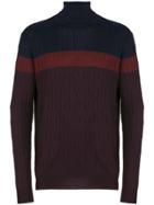 Corneliani Contrast Roll-neck Sweater - Brown