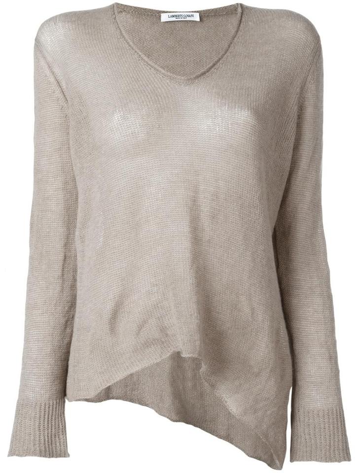 Lamberto Losani V-neck Knitted Blouse, Women's, Size: Small, Nude/neutrals, Cashmere/silk/other Fibers