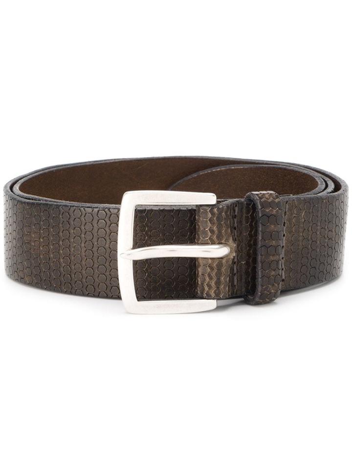 Orciani Embossed Circle Design Belt - Brown
