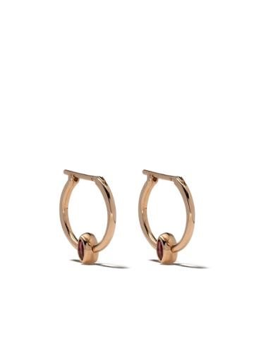 Marie Mas 14kt Rose Gold Swinging Mini Hoop Diamond Earrings