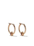 Marie Mas 14kt Rose Gold Swinging Mini Hoop Diamond Earrings