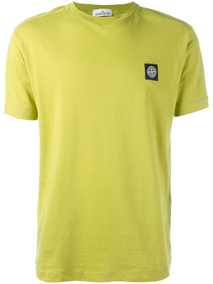 Stone Island Logo Patch T-shirt, Men's, Size: Large, Green, Cotton
