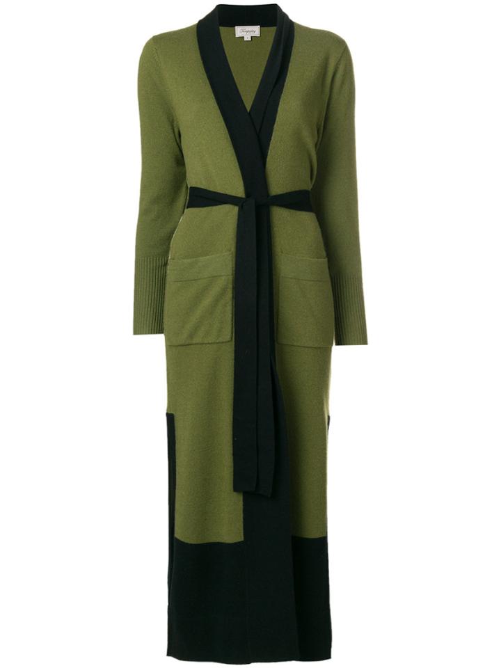Temperley London Belted Long Cardigan - Green