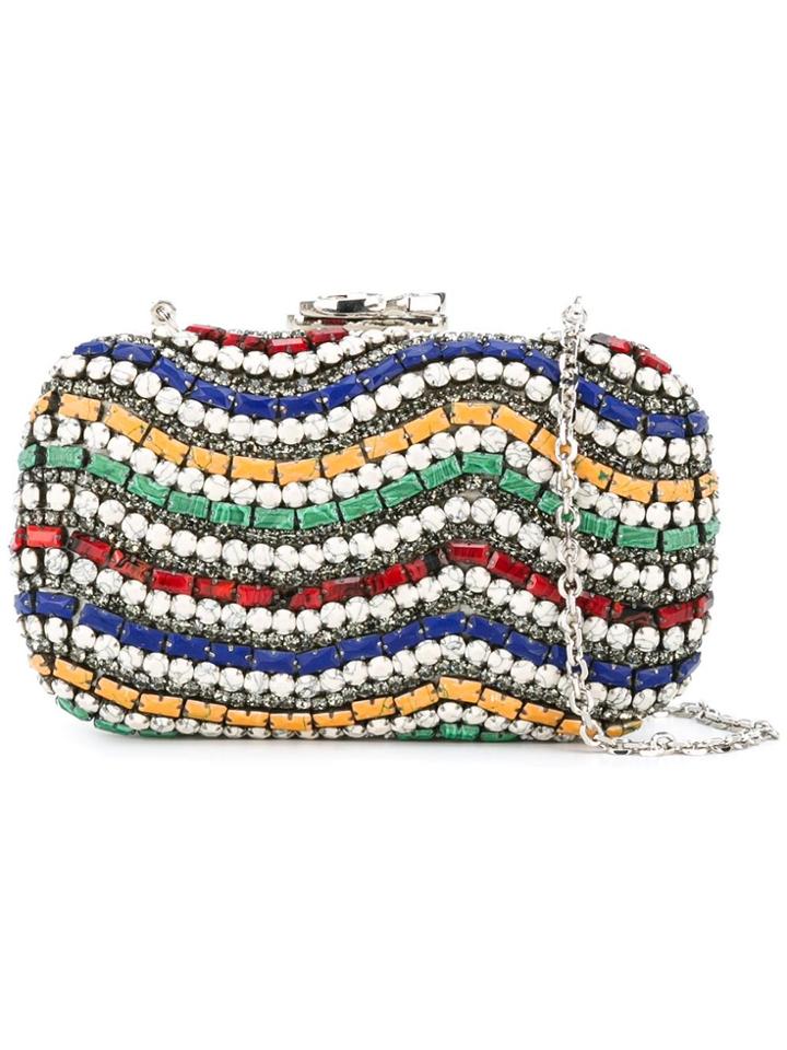 Corto Moltedo 'susan C Star' Embellished Clutch - White