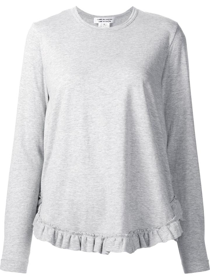 Comme Des Garçons Comme Des Garçons Ruffled Hem T-shirt, Women's, Size: Large, Grey, Cotton