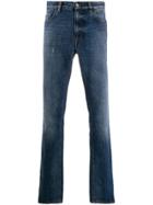 Z Zegna Distressed Straight-leg Jeans - Blue