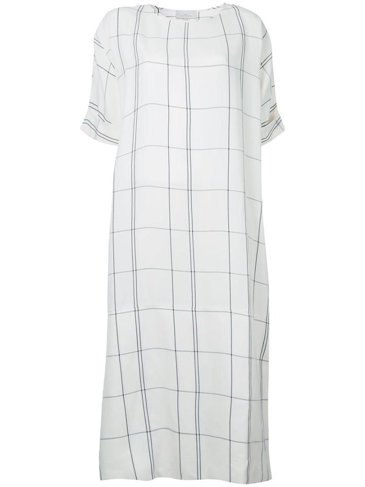 Studio Nicholson Checked Dress, Women's, Size: 0, White, Linen/flax/viscose