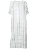 Studio Nicholson Checked Dress, Women's, Size: 0, White, Linen/flax/viscose