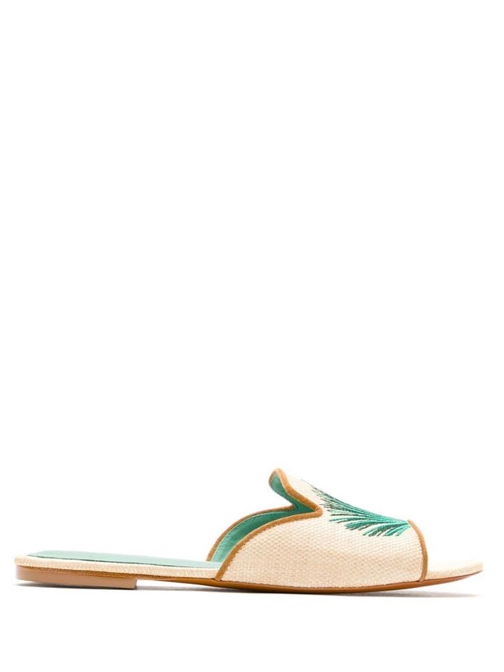 Blue Bird Shoes Palmeira Straw Slides - Neutrals