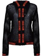 Moschino Fishnet Hoodie, Women's, Size: 40, Black, Cotton