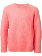 H Beauty & Youth Crew Neck Jumper, Men's, Size: Small, Yellow/orange, Nylon/mohair/wool