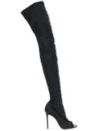 Gianvito Rossi Satine Cuissard Thigh-high Boots - Black