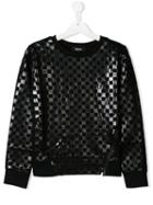 Dkny Kids Checkered Pattern Sweatshirt - Black