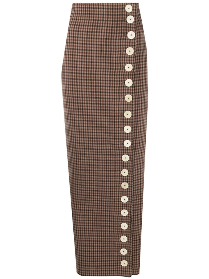 A.w.a.k.e. Mode Buttoned Maxi Skirt - Brown