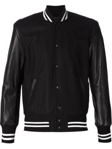 John Elliott + Co. Leather Sleeves Bomber Jacket