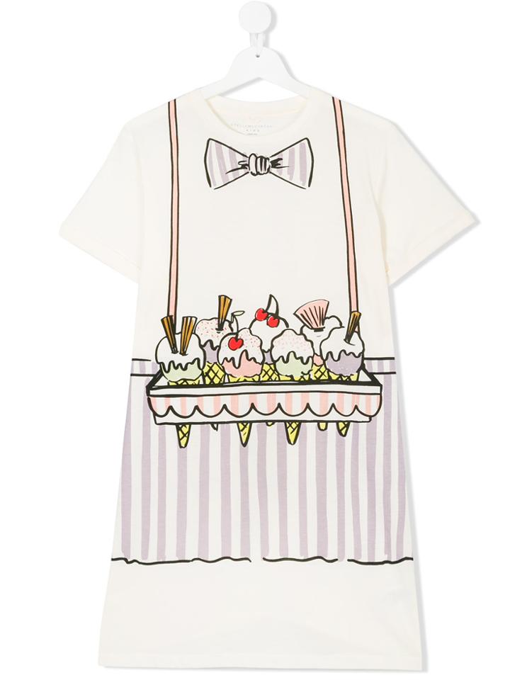 Stella Mccartney Kids Bongo Icecream Print T-shirt Dress - White