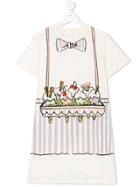 Stella Mccartney Kids Bongo Icecream Print T-shirt Dress - White
