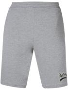 Versace Logo Patch Track Shorts - Grey