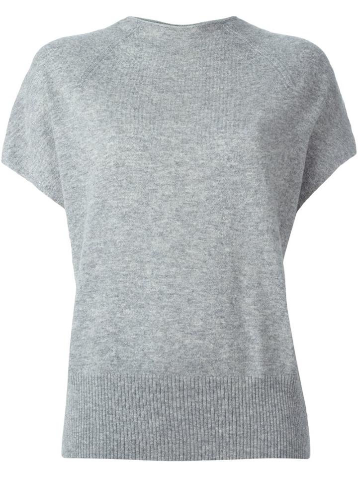 Vince Knitted T-shirt, Women's, Size: Small, Grey, Cashmere