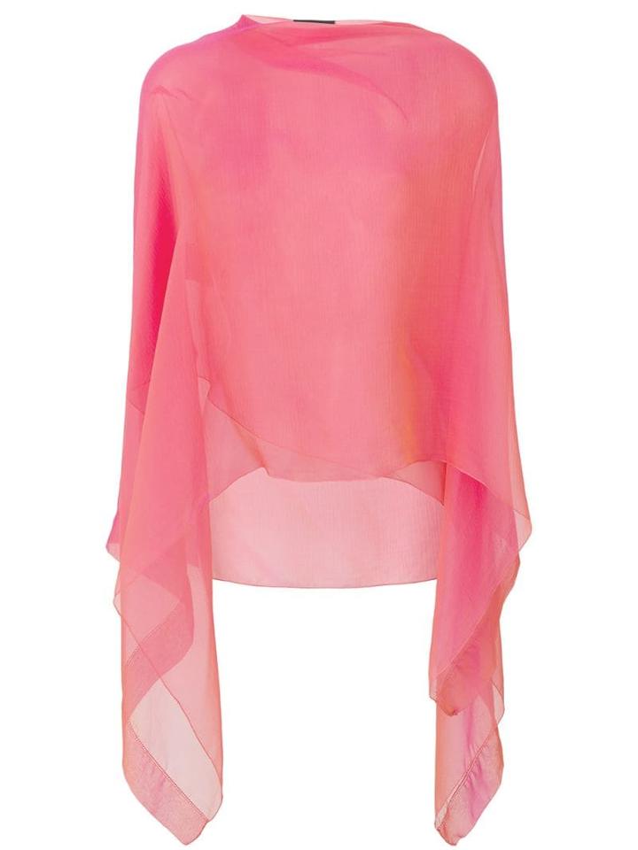 Talbot Runhof Sheer Poncho - Pink