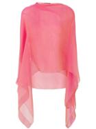 Talbot Runhof Sheer Poncho - Pink