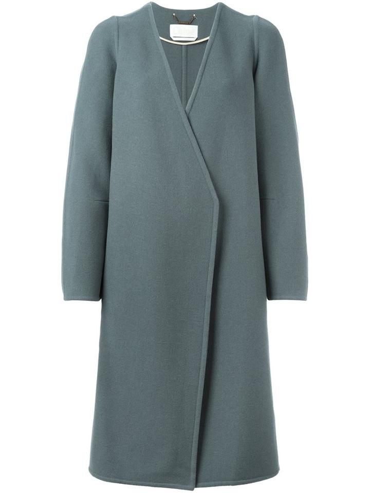 Chloé Oversized Coat, Women's, Size: 38, Grey, Silk/cashmere/virgin Wool