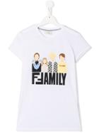 Fendi Kids Teen Family Print T-shirt - White