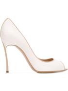 Casadei Duse Heel Pumps, Women's, Size: 40, Nude/neutrals, Leather