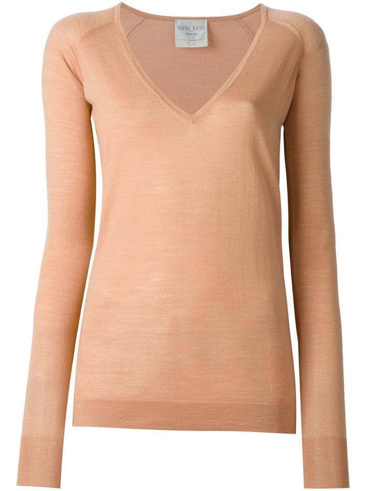 Forte Forte V-neck Jumper, Women's, Size: Iii, Pink/purple, Wool