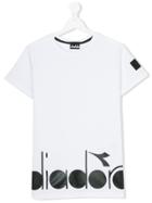 Diadora Junior Logo Print T-shirt - White