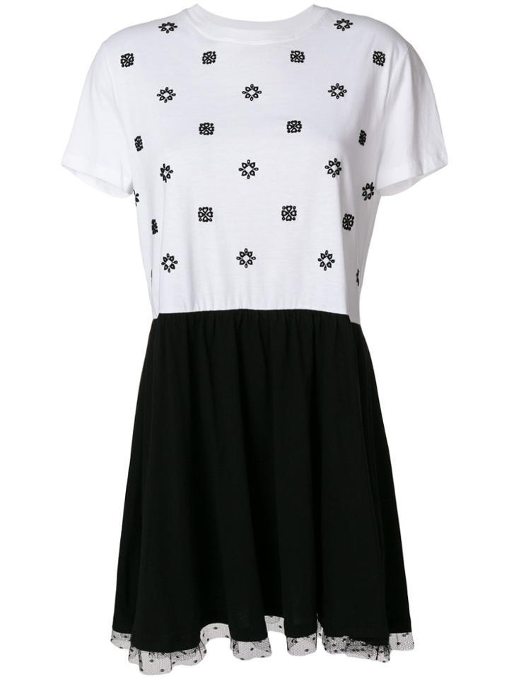 Red Valentino Combined Skater Dress - Black