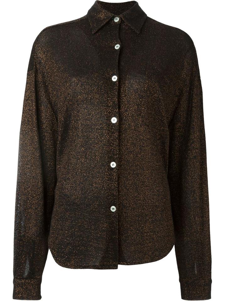 Jean Paul Gaultier Vintage Metallic Knit Shirt - Brown