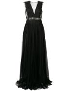 Elisabetta Franchi Lace Detail Evening Dress - Black