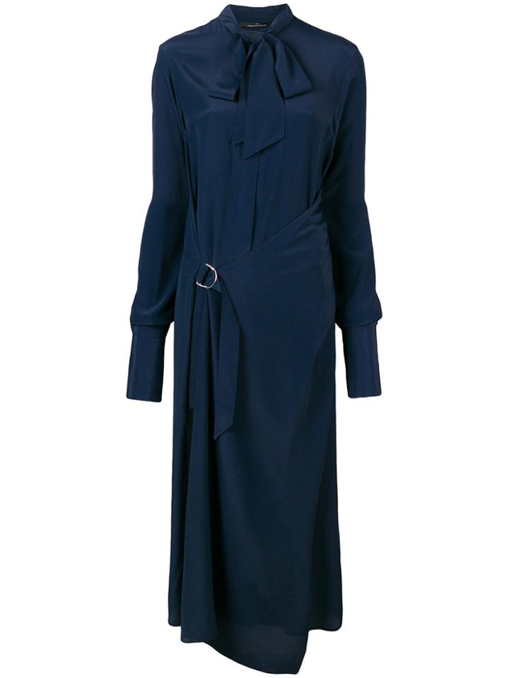 Rokh Asymmetric Shirt Dress - Blue