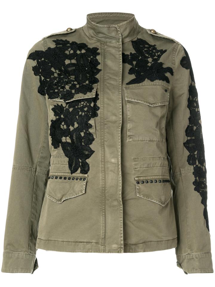 Mason Floral Appliqué Safari Jacket - Green