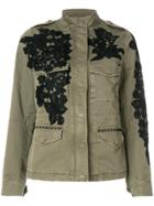 Mason Floral Appliqué Safari Jacket - Green