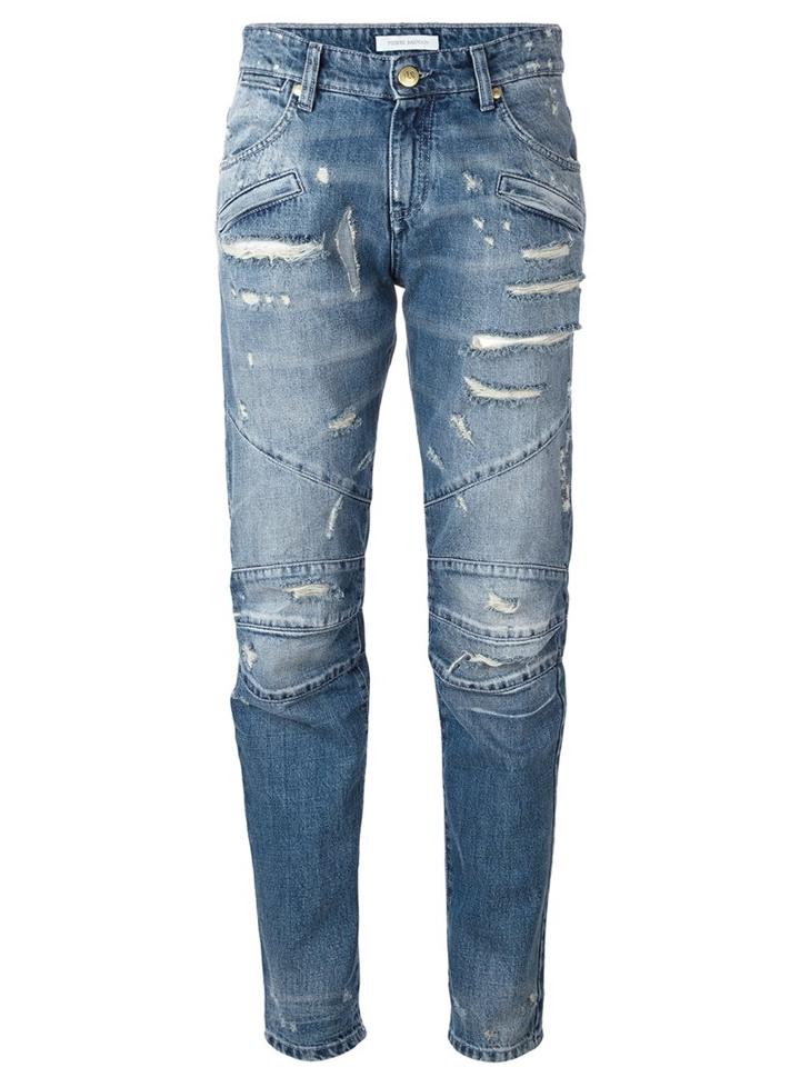 Pierre Balmain 'moto' Jeans, Women's, Size: 29, Blue, Cotton