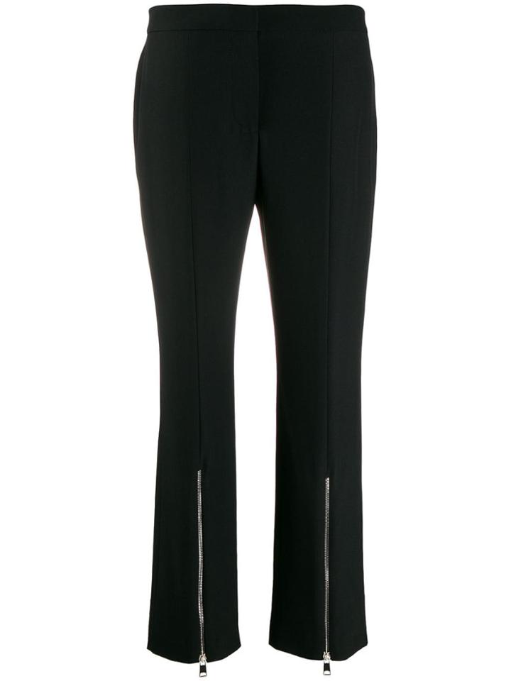 Alexander Mcqueen Cropped Zip Front Trousers - Black