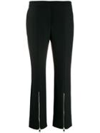 Alexander Mcqueen Cropped Zip Front Trousers - Black