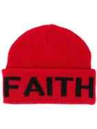 Faith Connexion Logo Intarsia Knit Beanie - Red