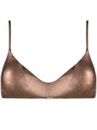 Mc2 Saint Barth Janet Metallized Bikini Top - Gold