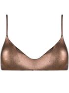 Mc2 Saint Barth Janet Metallized Bikini Top - Gold