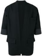 Lardini Striped Trim Cardigan, Men's, Size: 50, Black, Wool/llama/polyester