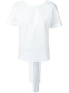 P.a.r.o.s.h. Open Back Knot Detail T-shirt, Women's, Size: Xs, White, Cotton/spandex/elastane